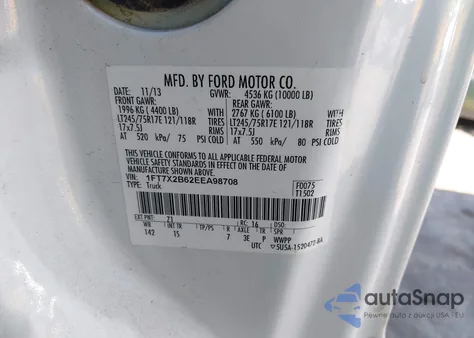 2014 Ford F-250 Xl z USA, uszkodzony, nr VIN 1FT7X2B62EEA98708